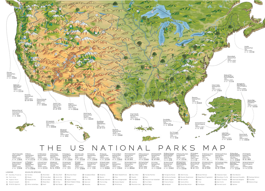 The US National Parks Map