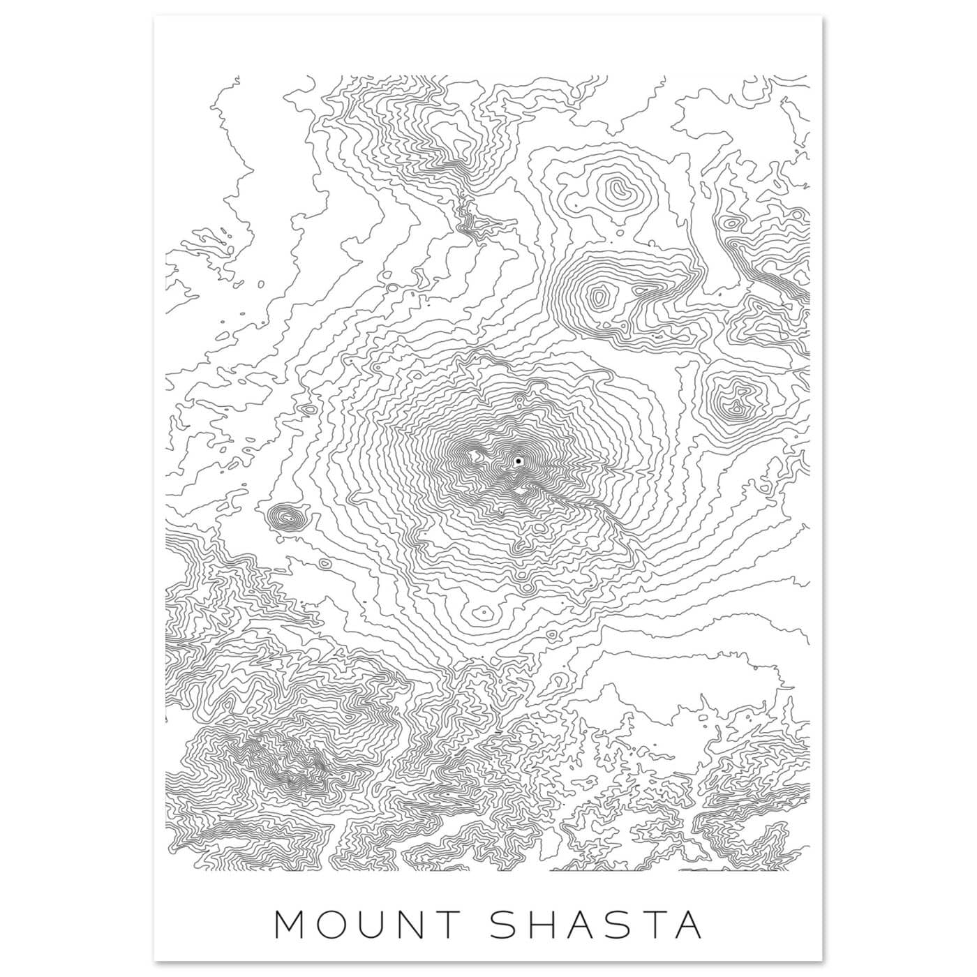 Mount Shasta - Contour Lines