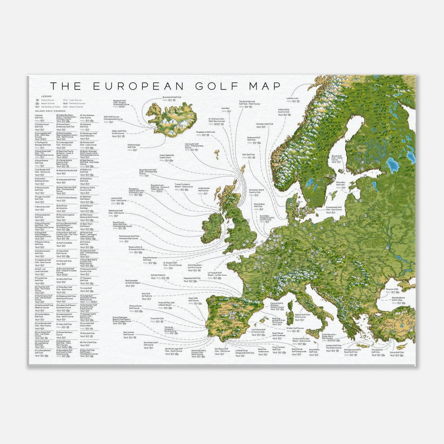The European Golf Map