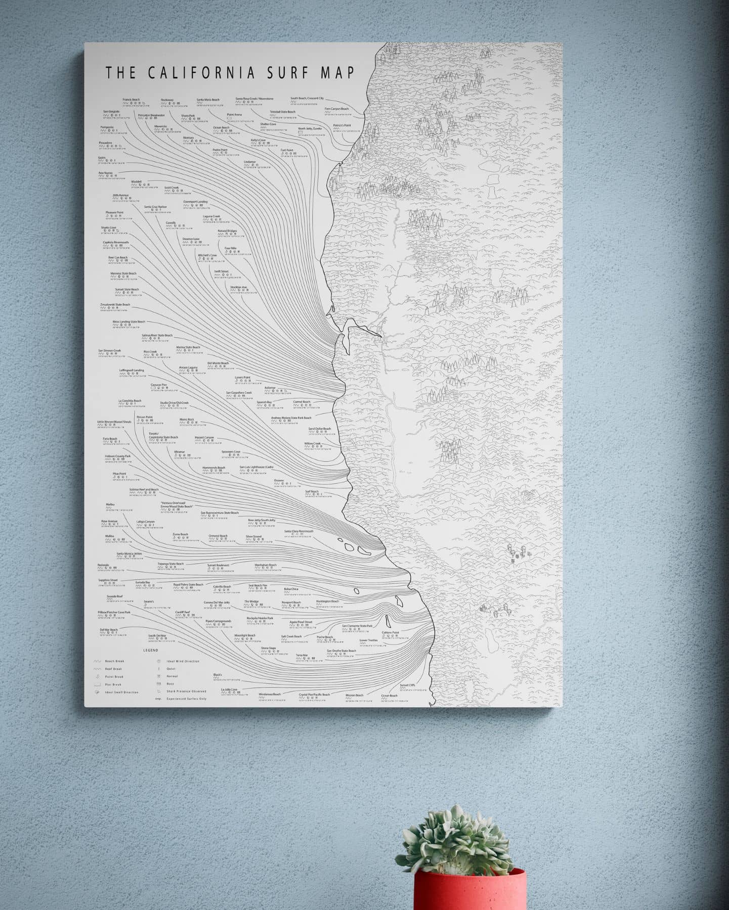 The Minimalist California Surf Map