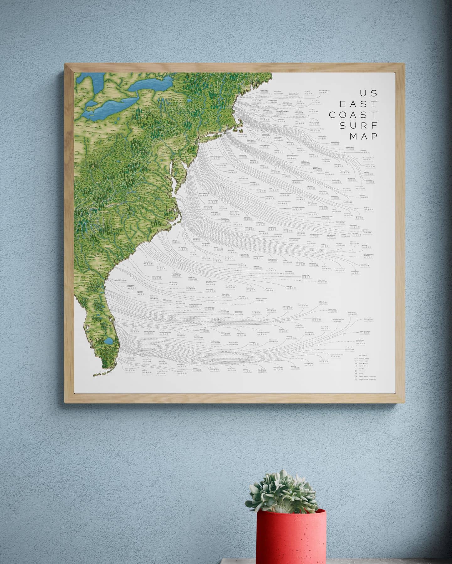 The US East Coast Surf Map