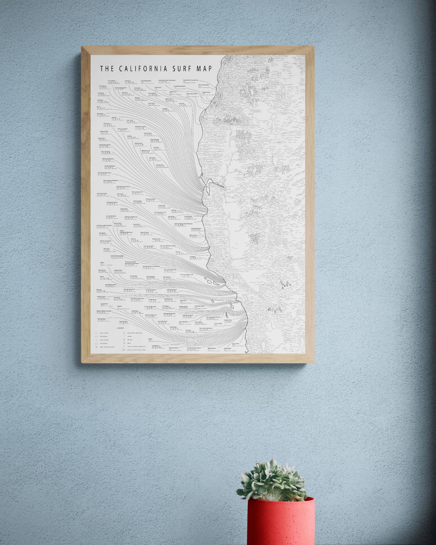 The Minimalist California Surf Map