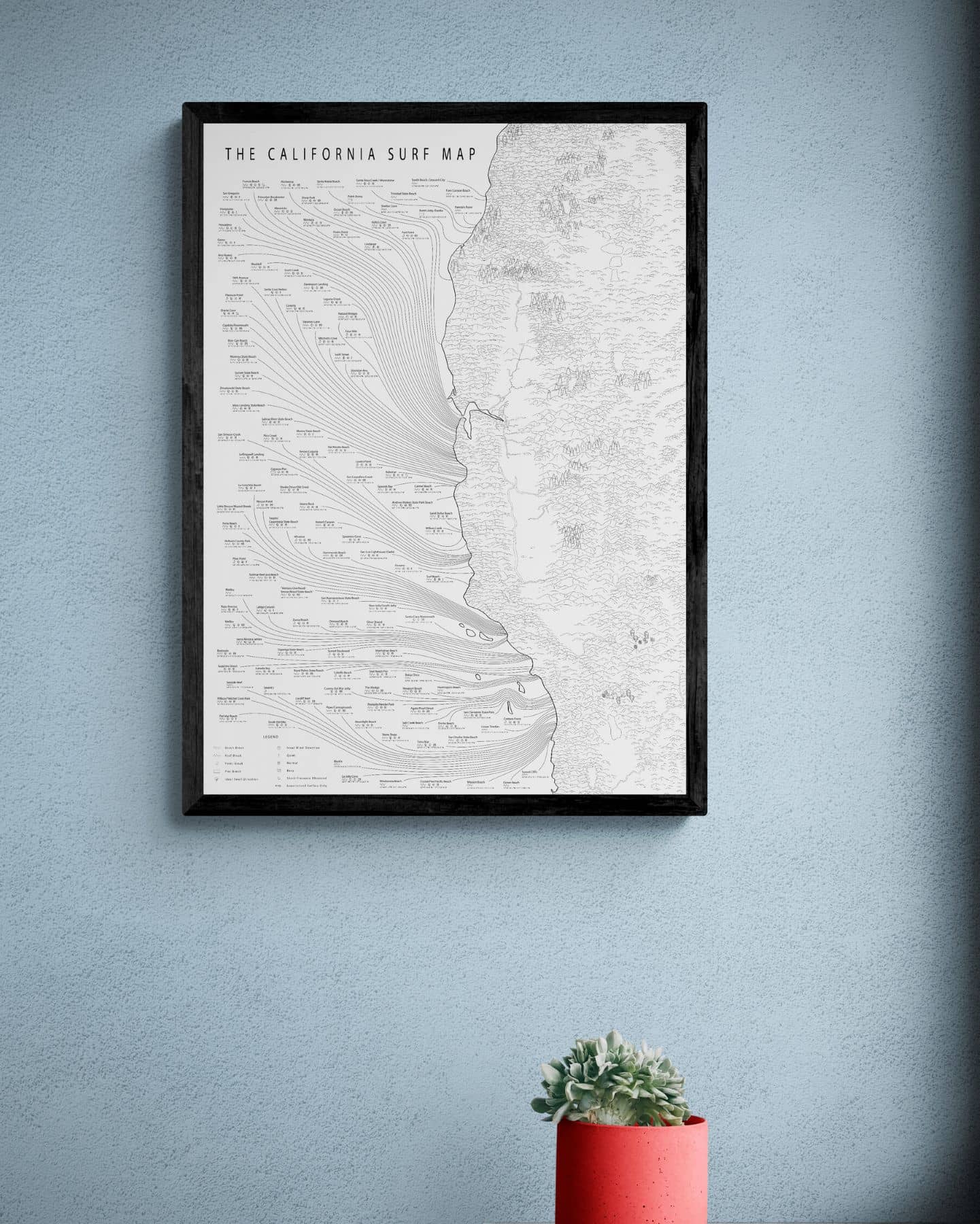 The Minimalist California Surf Map