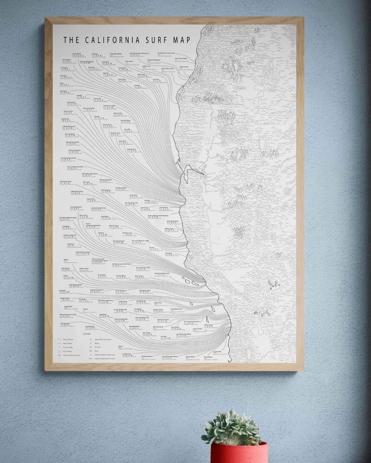 The Minimalist California Surf Map