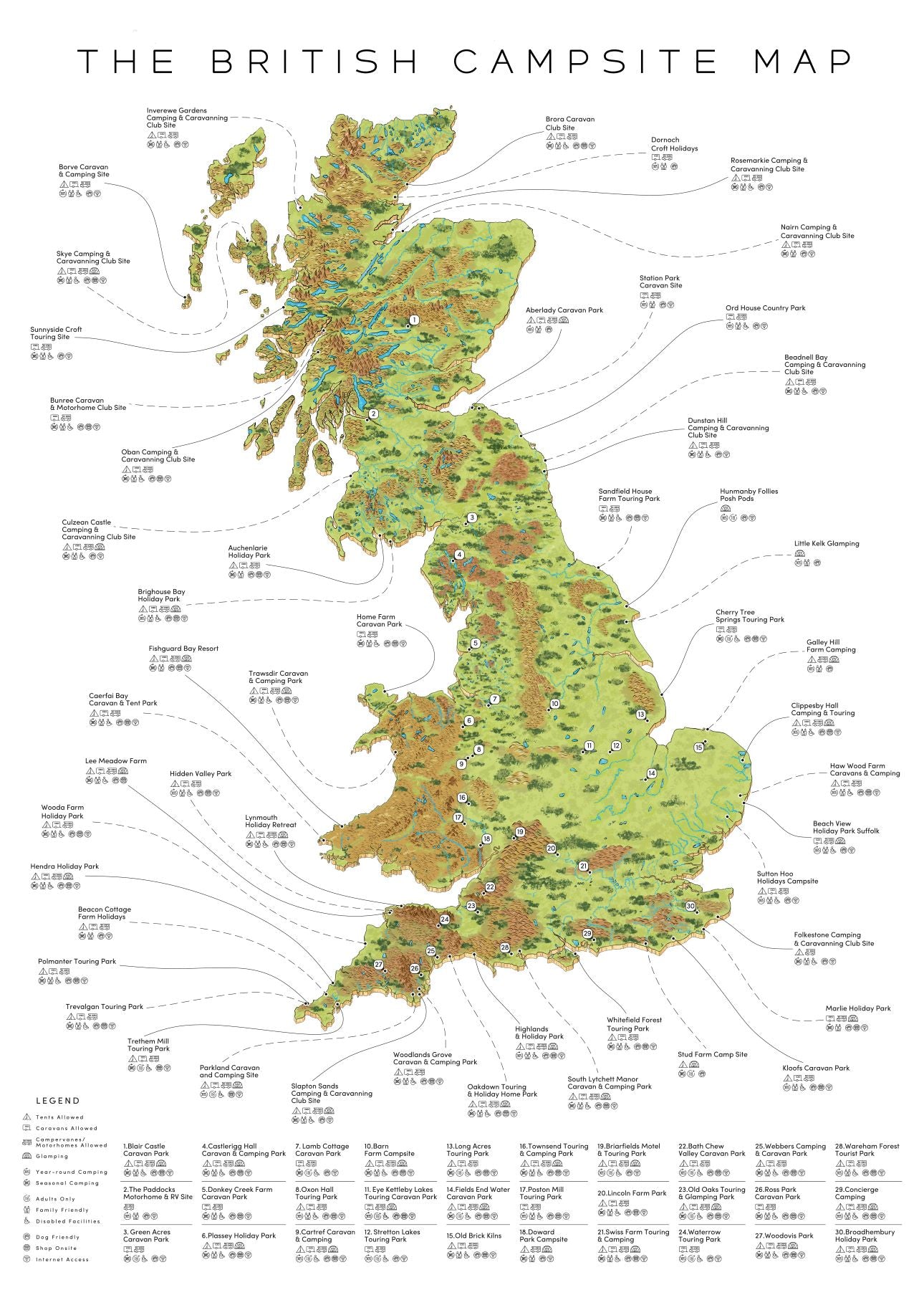 The British Campsite Map