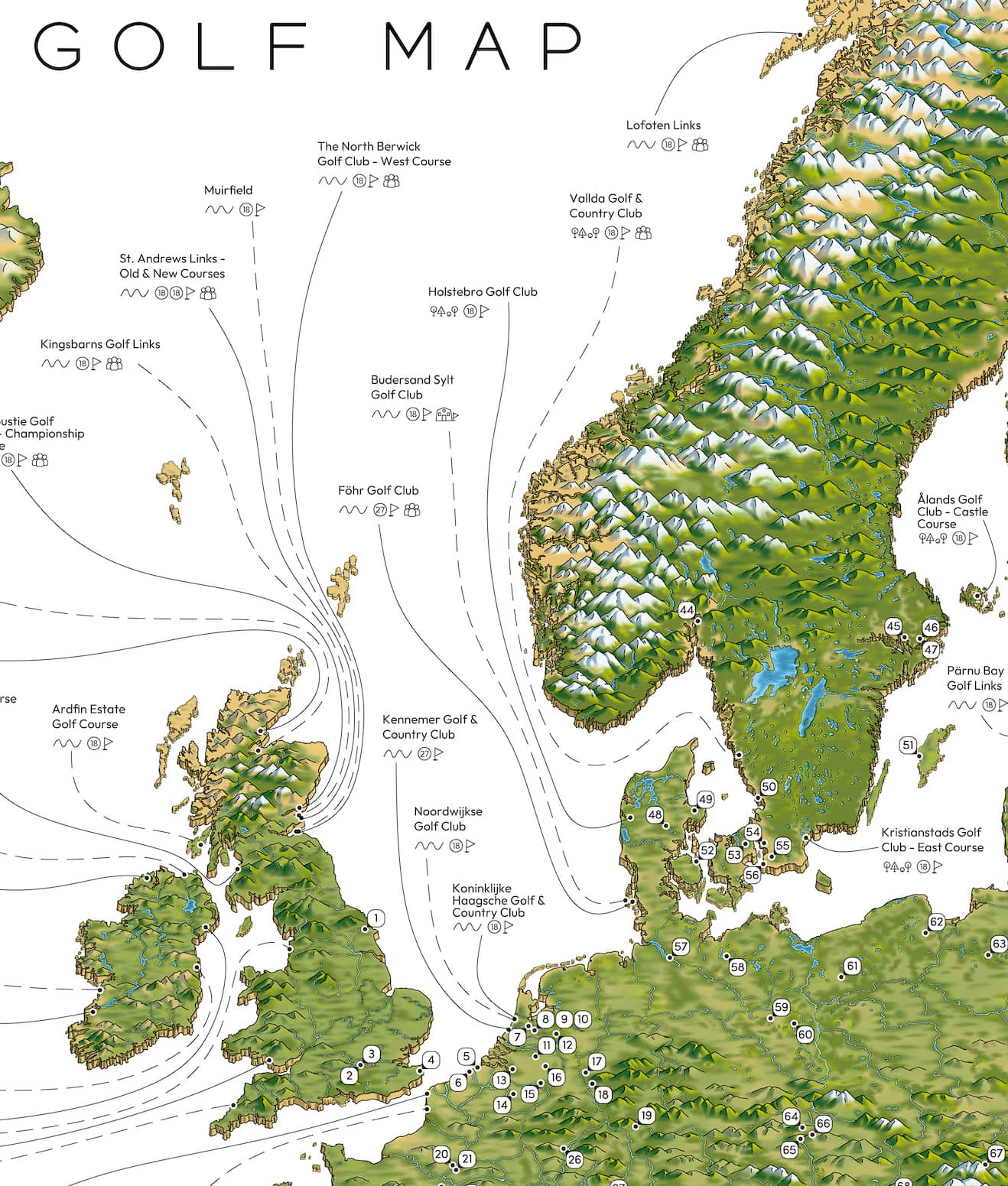The European Golf Map