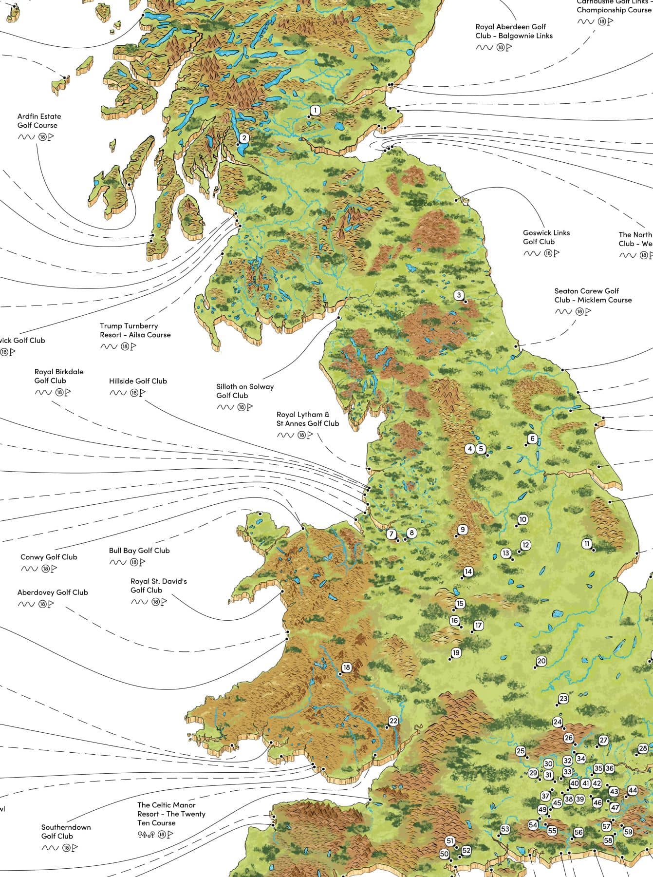 The British Golf Map