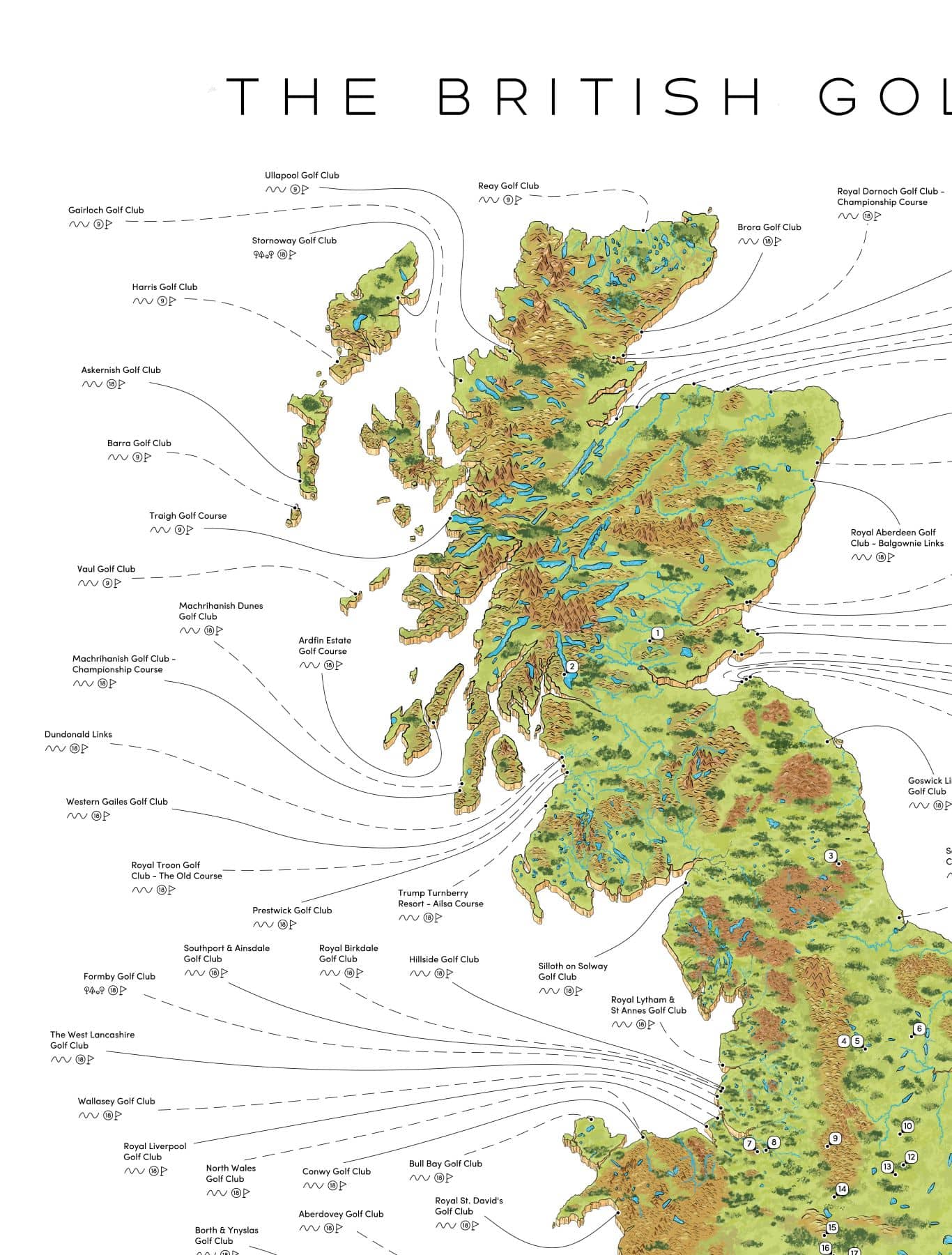 The British Golf Map