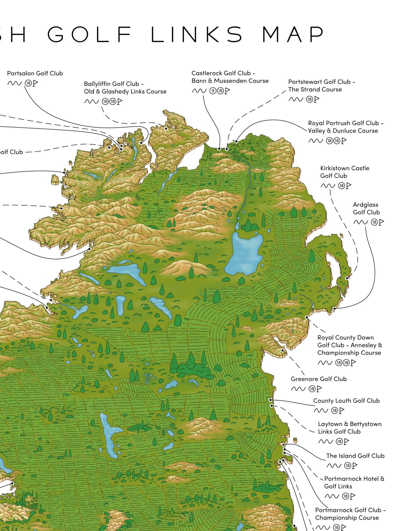 The Irish Golf Links Map