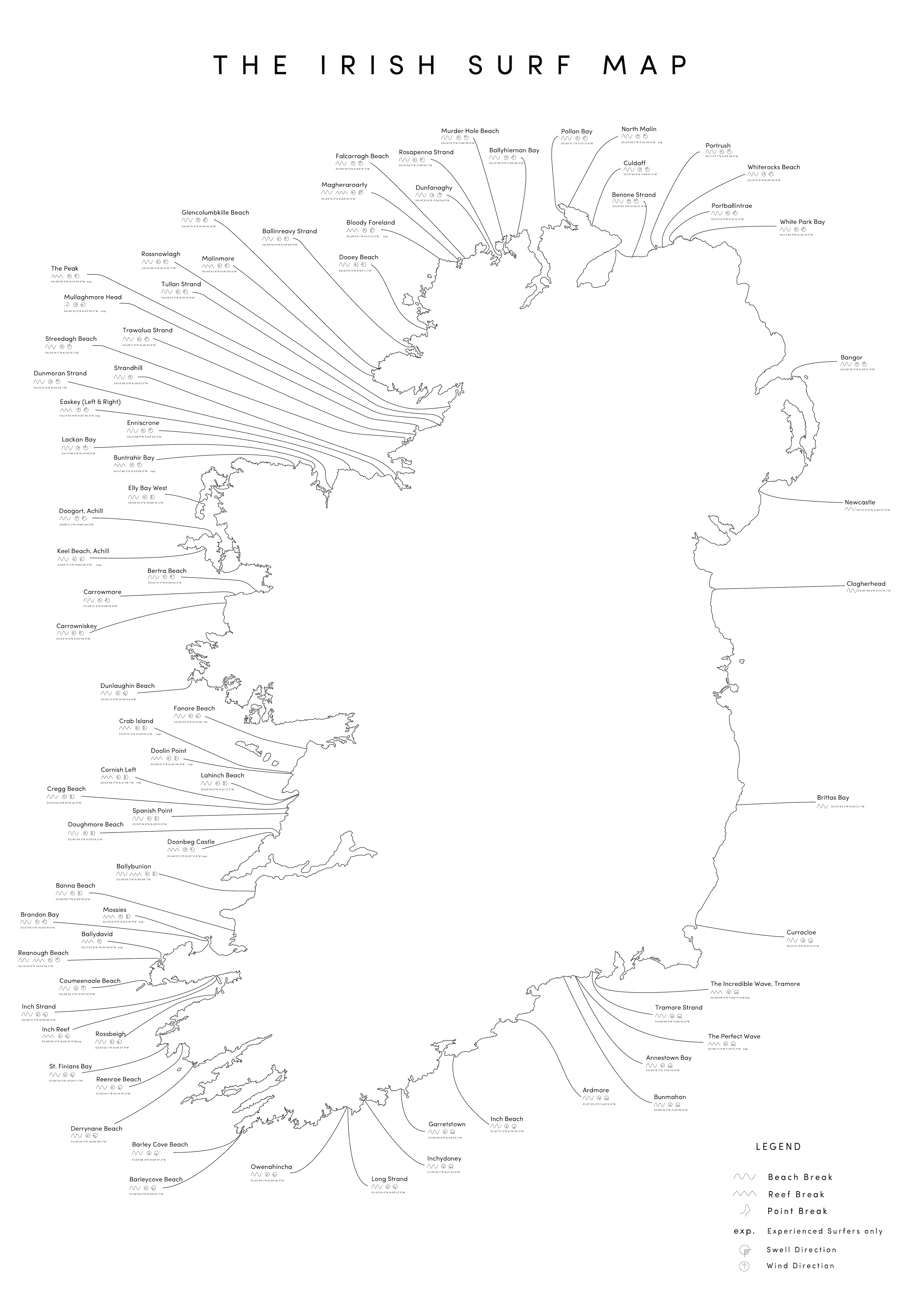 The Minimalist Irish Surf Map