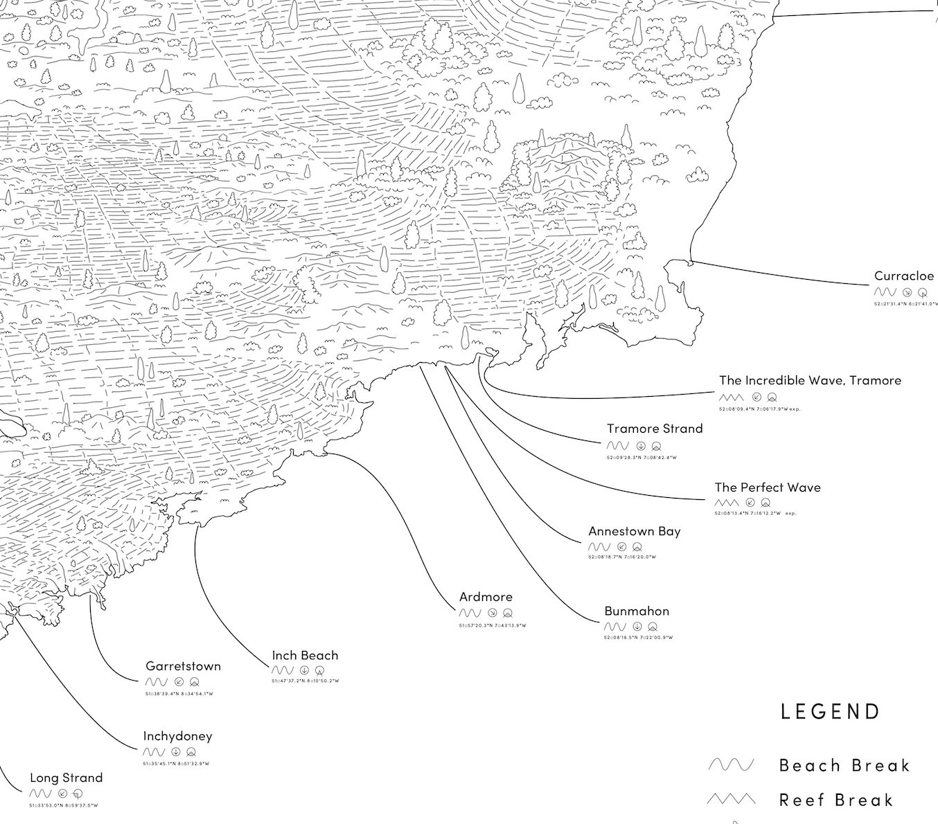 The Minimalist Irish Surf Map