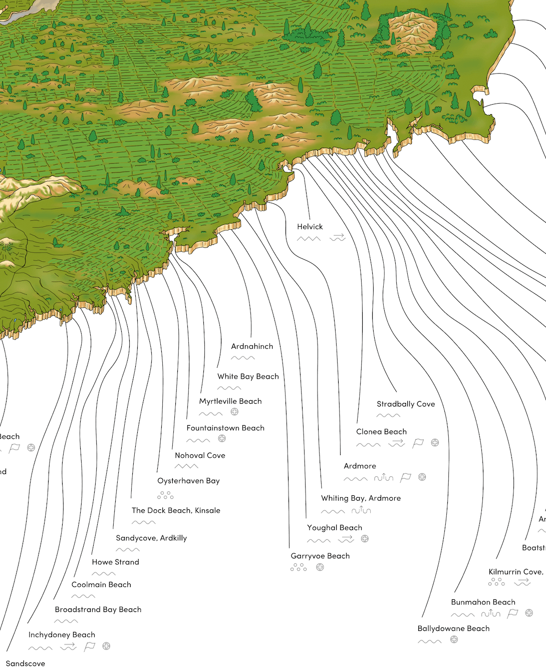 The Irish Sea Swim Map Beach Towel