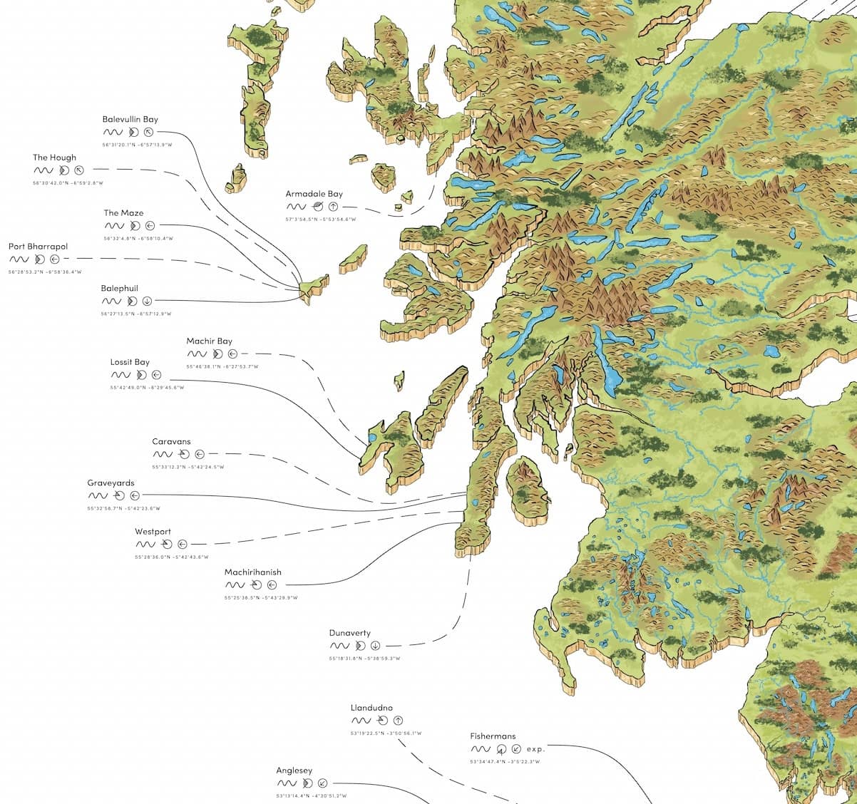 The British Surf Map Beach Towel