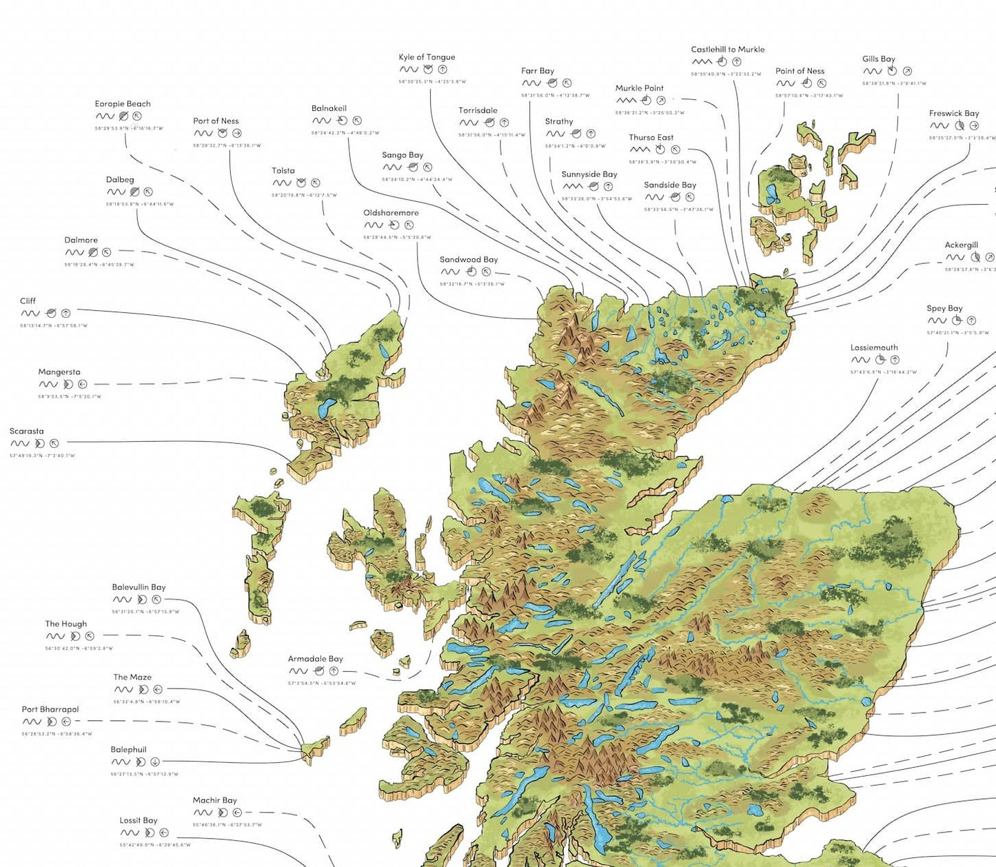 The British Surf Map Beach Towel