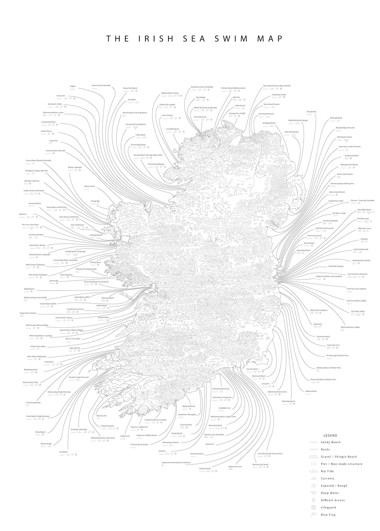 The Minimalist Irish Sea Swim Map