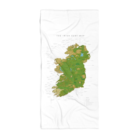 The Irish Surf Map - Large Beach Towel