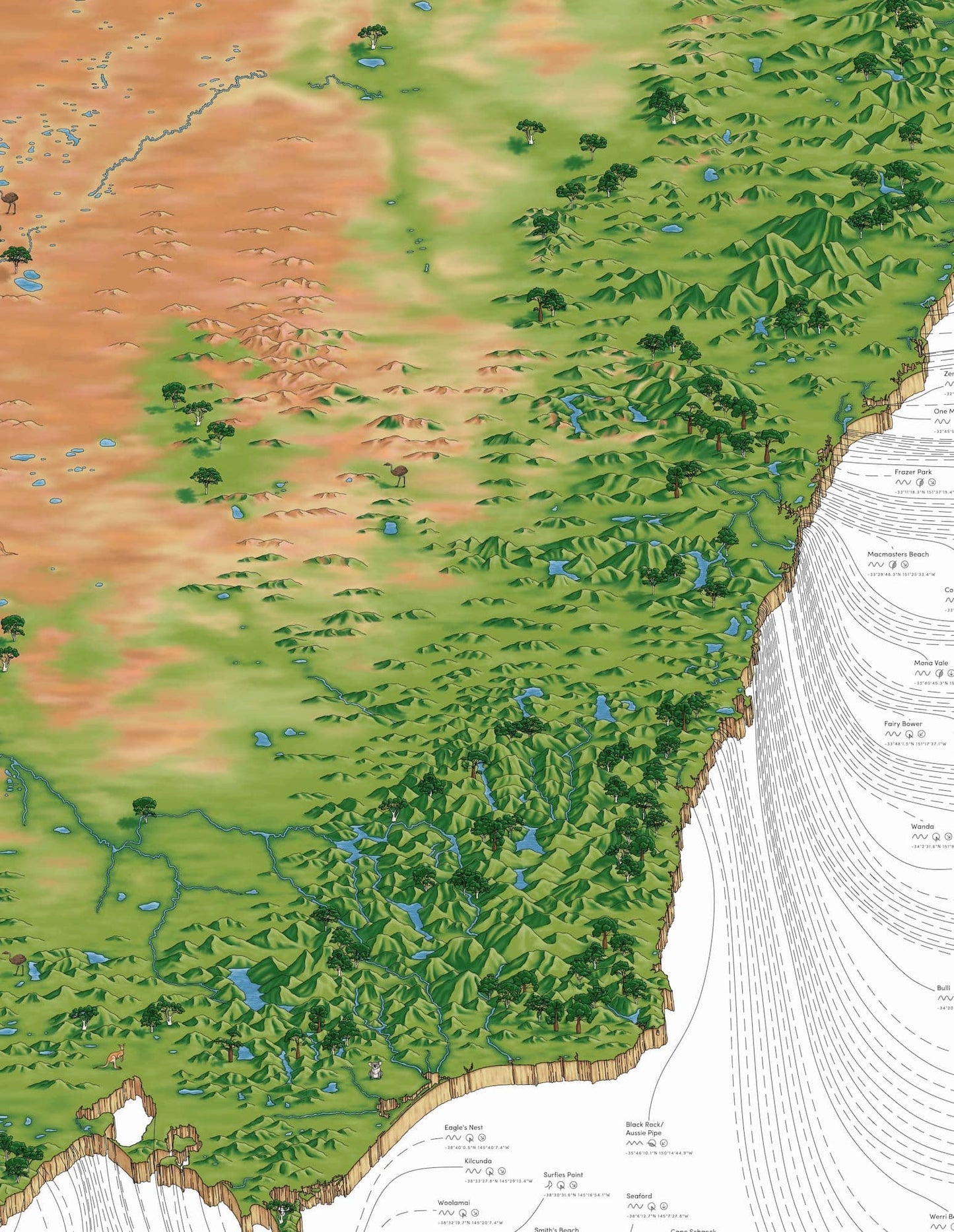 The Eastern Australia Surf Map